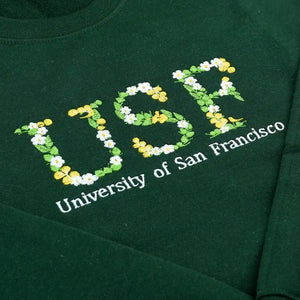 Custom Embroidered Nursing School Floral Letter Sweatshirt, Personalized College Graduation Gift