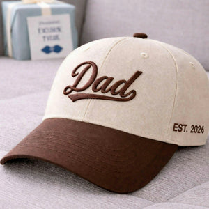 Custom Dad Snapback Hat with EST Year - Embroidered Cap New Dad Fathers Day Gift