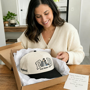 Custom Embroidered Dad Photo Snapback Hat - Dad Mode On - Personalized Father's Day Gift