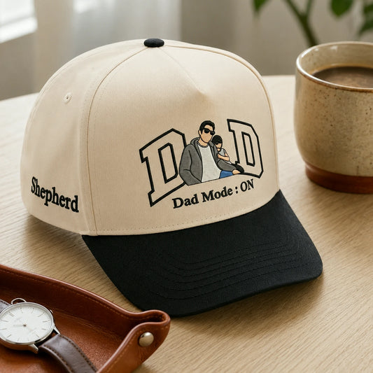 Testing Custom Dad Photo Embroidered T-Shirt for Father's Day, Personalized Gift from Wife & Kids