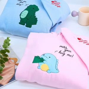 Matching Dinosaur Hoodies or Sweatshirts, Custom Embroidered Gift for Dino Lover
