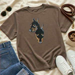 Custom Doberman Portrait T-shirt for Dog Lover - Embroidered Pet Photo Full Color Pullover & Name - Dog Parent Gift