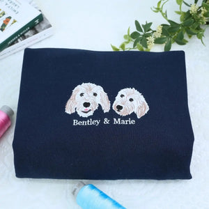 Custom Dog Dad Photo Hoodie, Embroidered Gift from Wife, Girlfriend