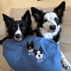 Custom Pet Embroidery Hoodie, Sweatshirt with Your Pet's Portrait Photo, Unique Gift for Pet Lovers