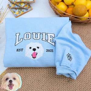 Custom Embroidered Dog Portraits Sweatshirt or Hoodie for Dog Lover