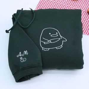 custom duck duck goose embroidered couple hoodies valentines gift