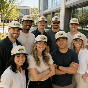 Custom Embroidered Snapback Hats - Your Text, Logo, Name on Front, Side & Back