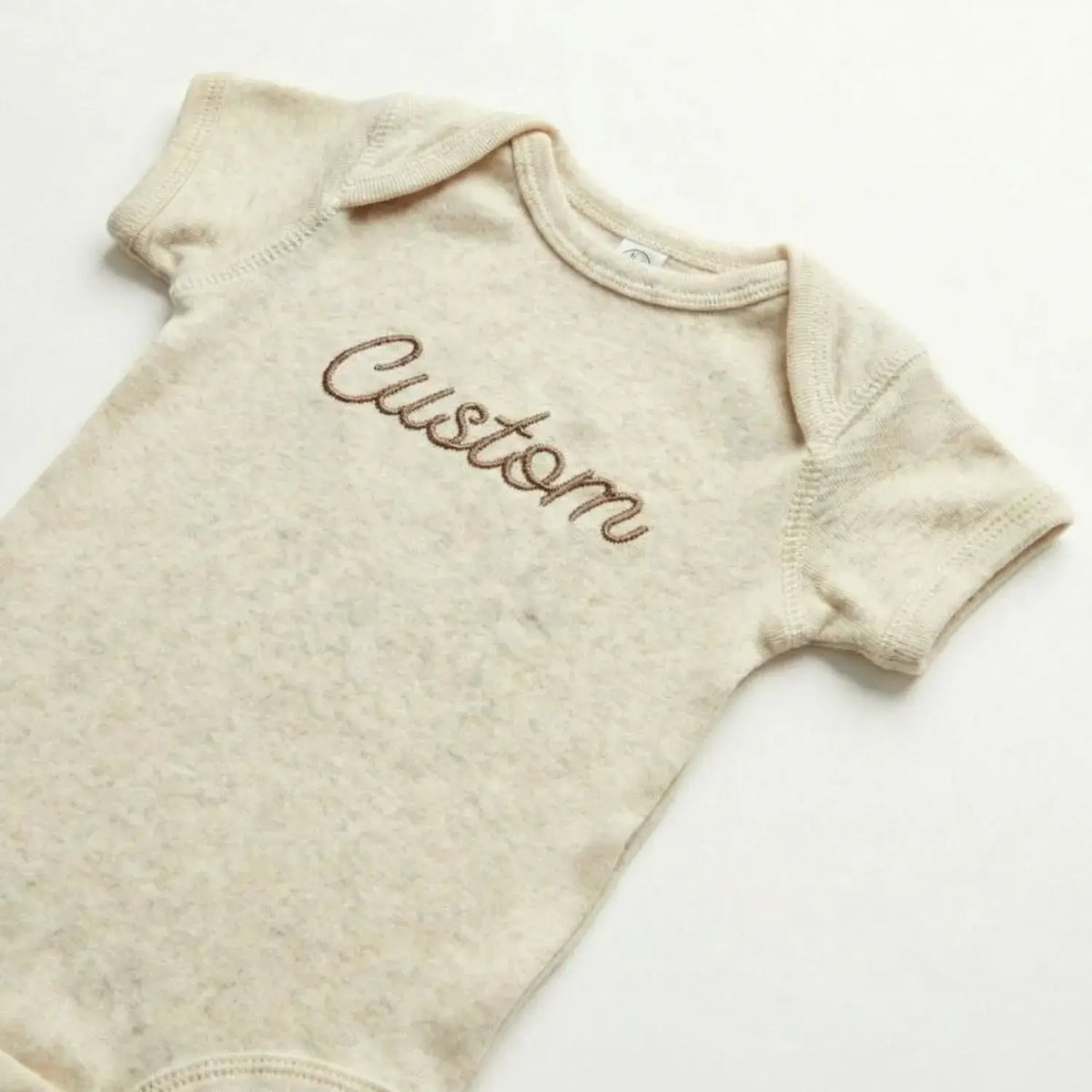 Custom embroidered baby onesie with personalized name text soft newborn outfit gift for baby shower