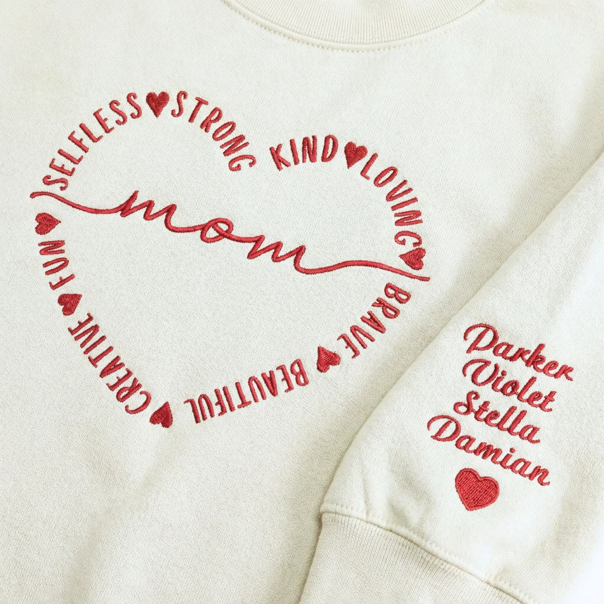 Custom embroidered Beautiful Mom sweatshirt personalized Mother’s Day gift from daughter in soft cotton fabric