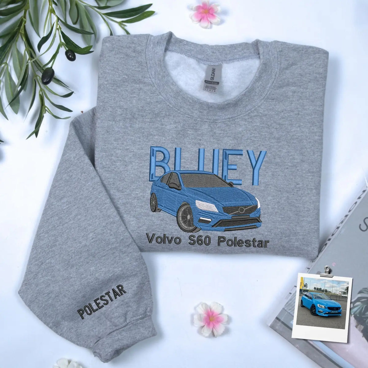 Custom embroidered car hoodie with personalized car name, minimalist design, perfect Valentine’s Day gift for car lovers