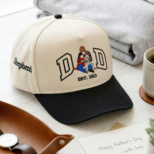 Custom Embroidered Dad Hat Photo Portrait - Father's Day Gift for Him, First Time Dad Est Year