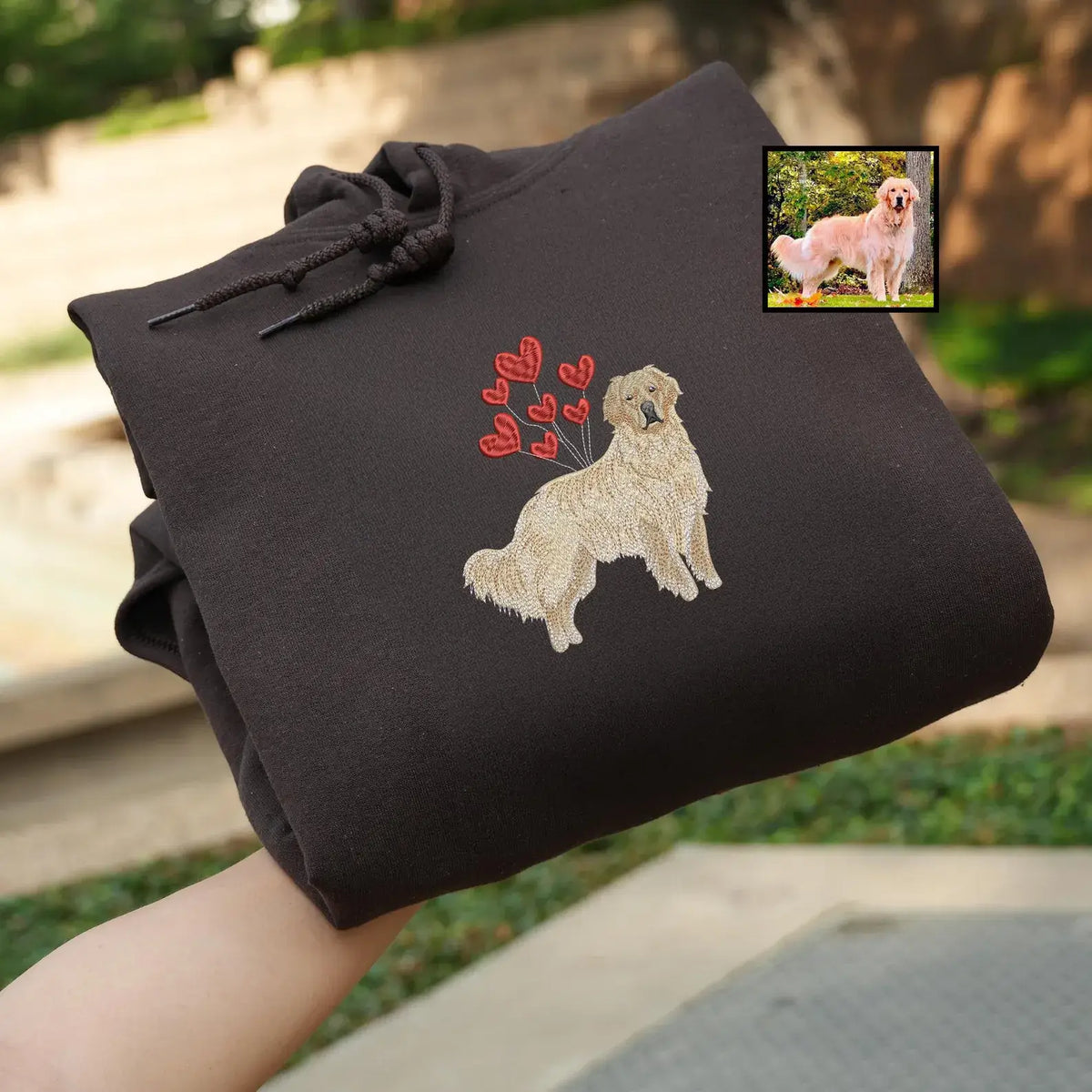 Custom embroidered dog portrait sweatshirt for her made from pet photo, Valentine gift for dog lovers