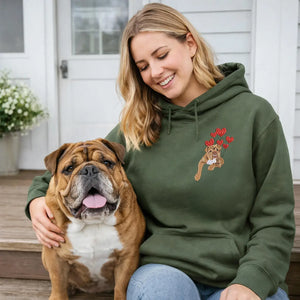 Custom embroidered dog portrait sweatshirt for her made from pet photo, Valentine gift for dog lovers