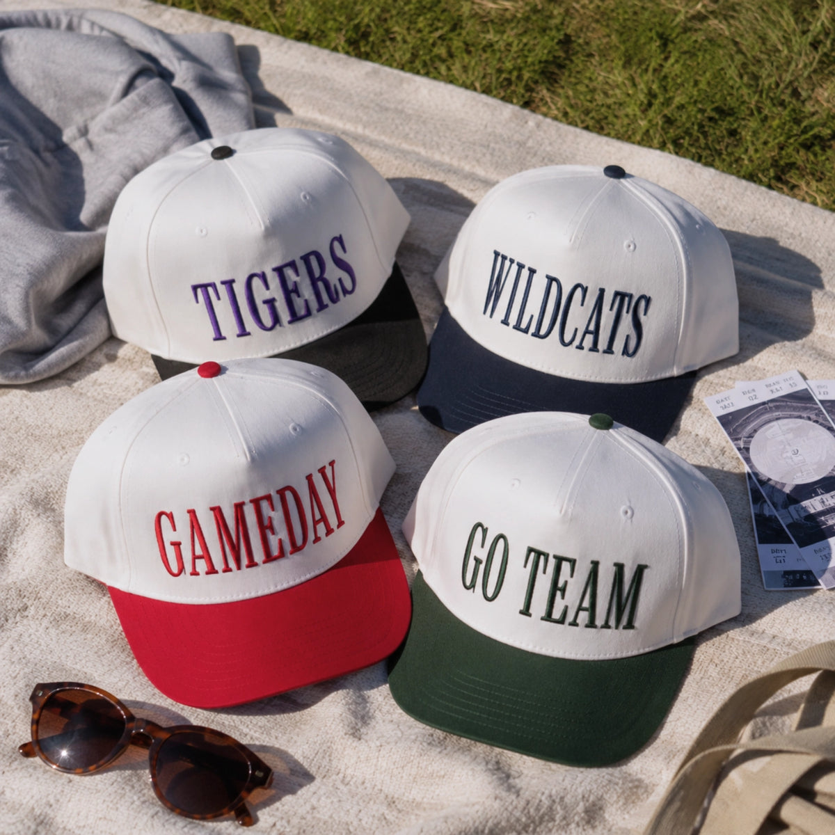 Custom Game Day Snapback Hats - Embroidered Retro Team Spirits Tailgate Apparel