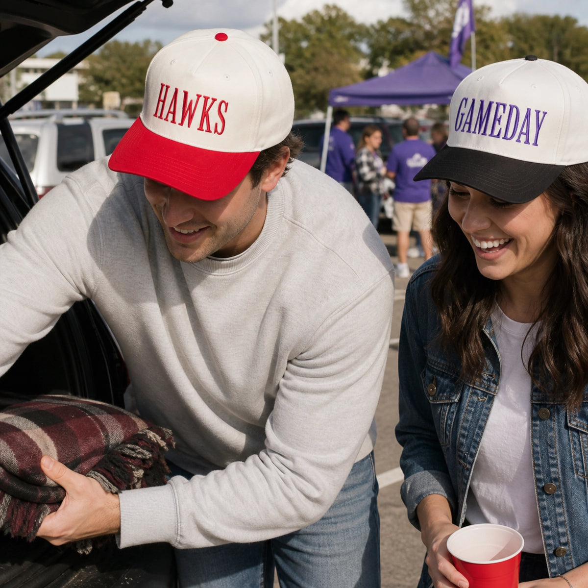 Custom Game Day Snapback Hats - Embroidered Retro Team Spirits Tailgate Apparel