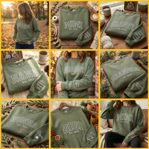 Personalized Gramz Sweatshirt with Grandkids Names - Custom Grandma Est Year Embroidered Gift