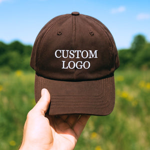 Custom embroidered hat with company logo for business branding