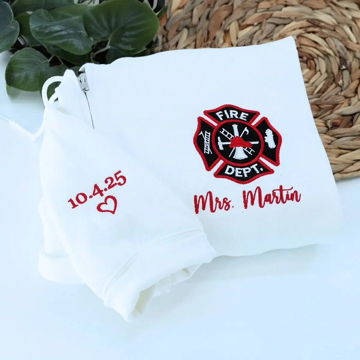 custom embroidered full-zip hoodie with company logo on chest