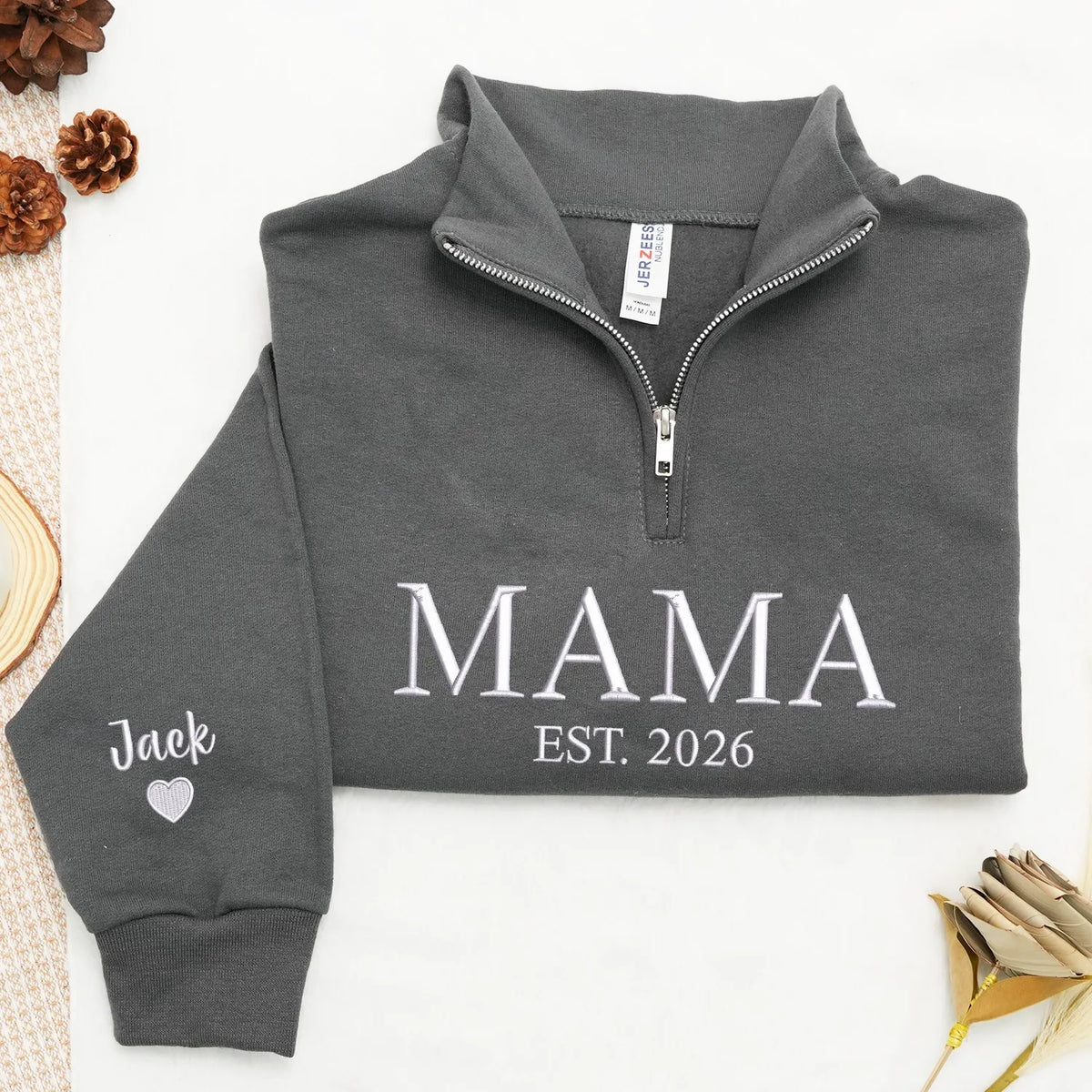 Personalized Mama Quarter Zip for Granddaughter - Embroidered Gift for Mother's Day, Birthday