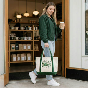 Personalized Name Pennant Flag Embroidered Tote Bag, Back to School Gift for Her