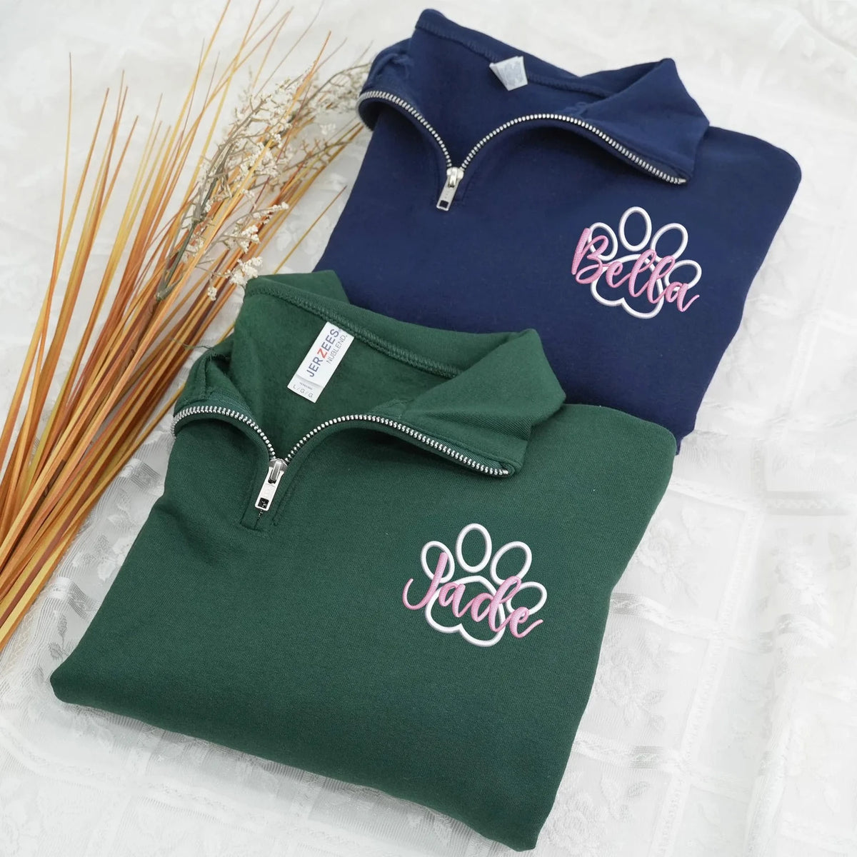 Personalized Paw Print Vet Medicine Quarter Zip, Custom Name Veterinary Pullover, Staff Appreciation Gift Idea