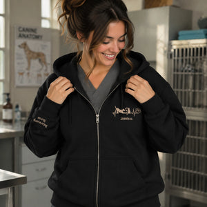 Personalized Gift for Veterinarians Vet Week with Vet Tech Name Embroidered Quarter Zip Sweatshirt