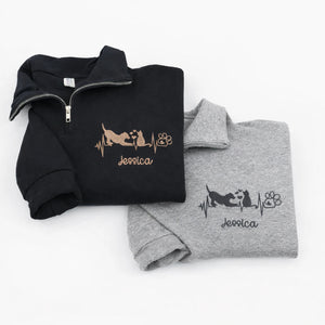 Personalized Gift for Veterinarians Vet Week with Vet Tech Name Embroidered Quarter Zip Sweatshirt