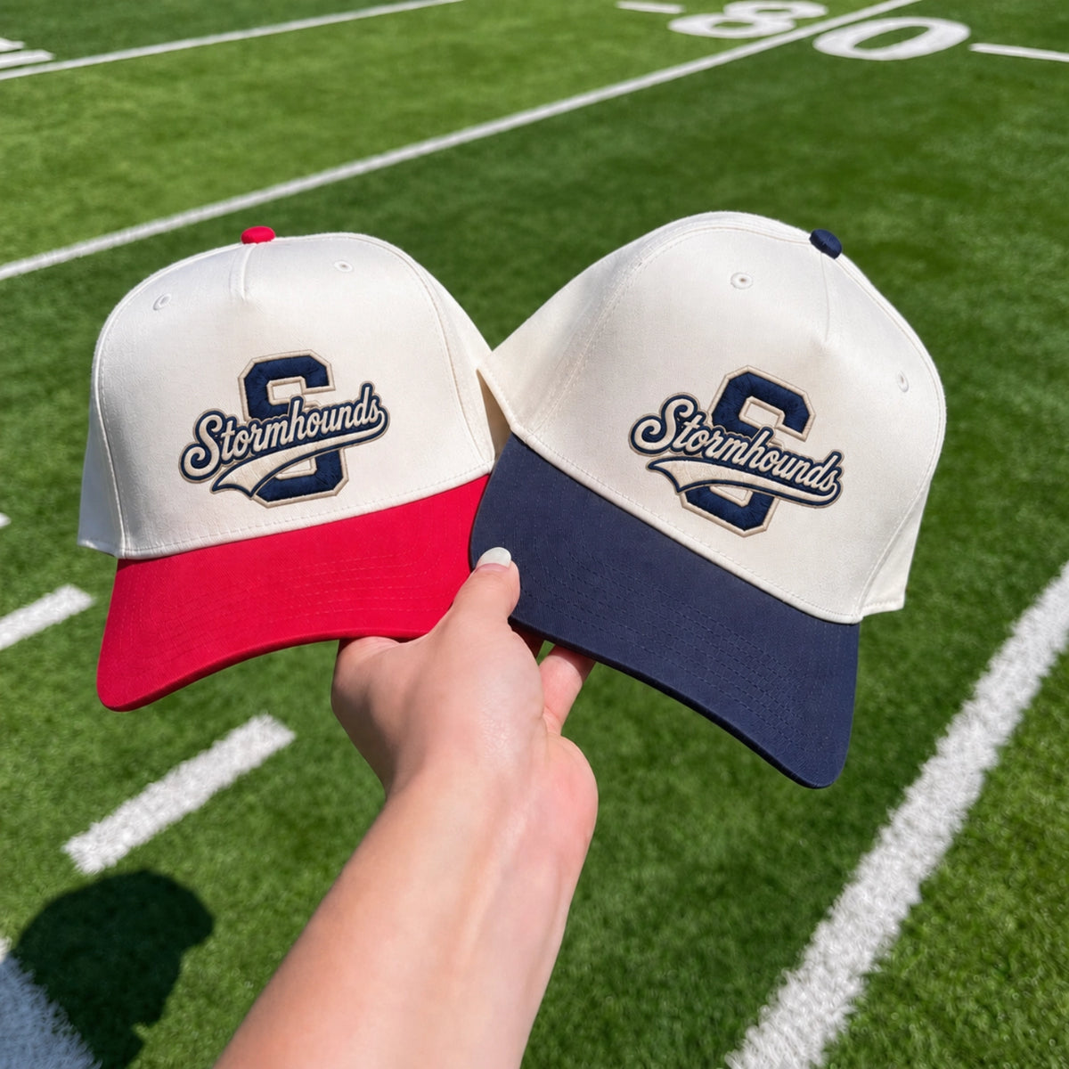 Custom Football Mascot Snapback Hats - Embroidered Retro Layered Team Spirits Caps, Game Day Apparel