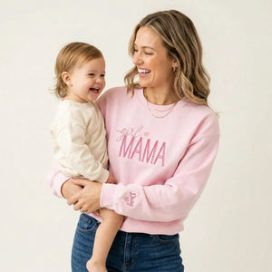 custom embroidered mama sweatshirt with kids names personalized mother's day gift for mom