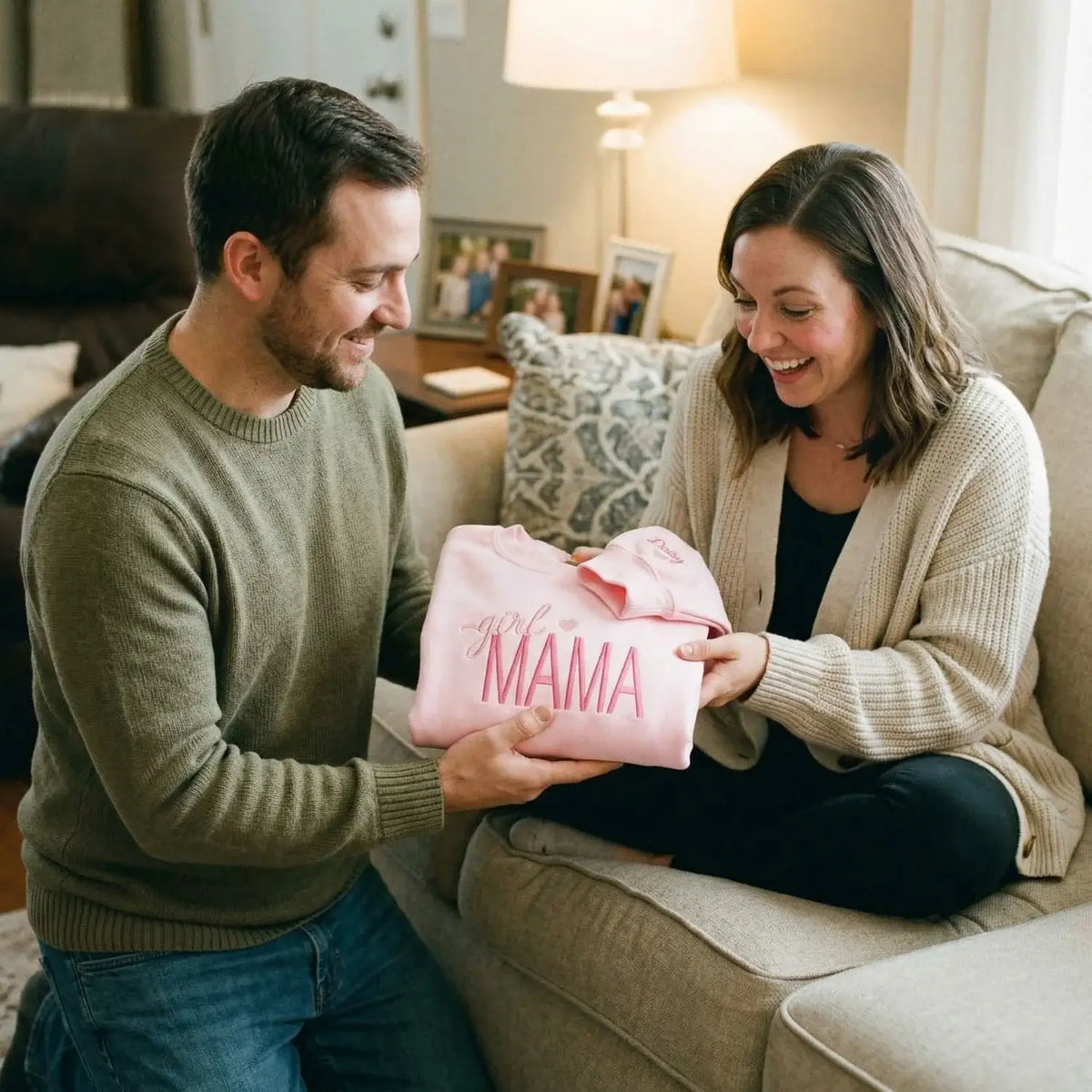 custom embroidered mama sweatshirt with kids names personalized mother's day gift for mom