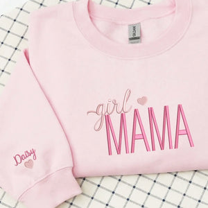 custom embroidered mama sweatshirt with kids names personalized mother's day gift for mom