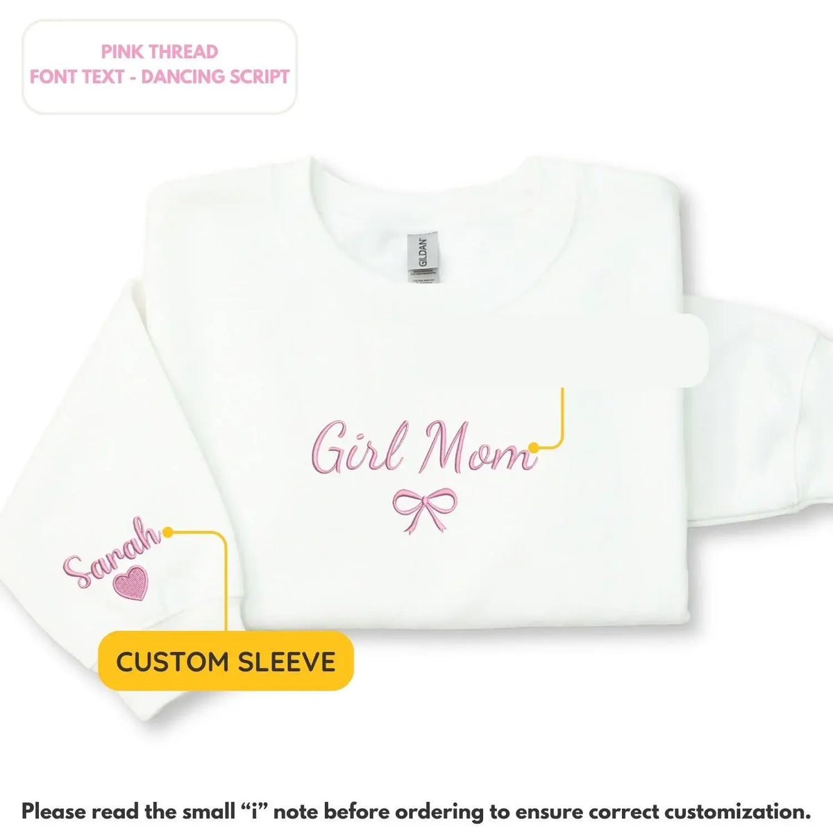 Custom embroidered girl mom sweatshirt with kids names personalized mother's day gift for mom