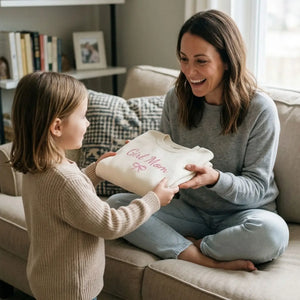 Custom embroidered girl mom sweatshirt with kids names personalized mother's day gift for mom