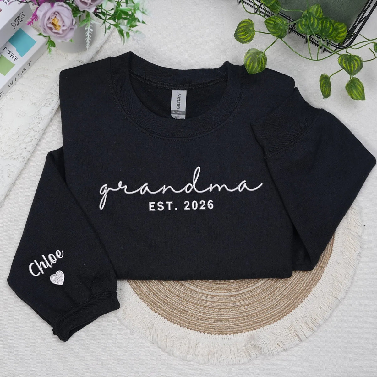 Custom Grandma Sweatshirt for Sister - Nana or Gigi Embroidered Mother’s Day Gift