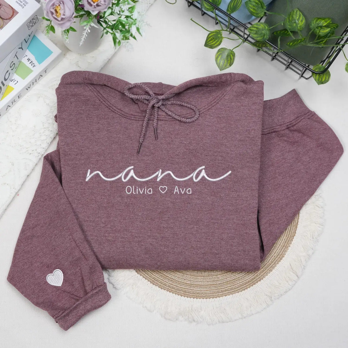 personalized grandma sweatshirt with embroidered grandkids names custom nana gigi gift