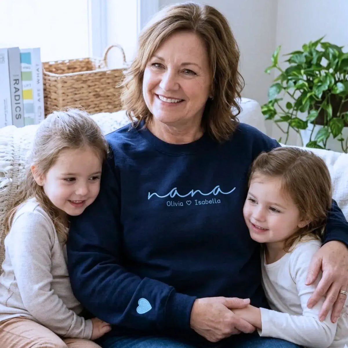 personalized grandma sweatshirt with embroidered grandkids names custom nana gigi gift