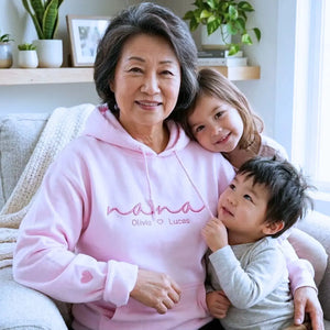 personalized grandma sweatshirt with embroidered grandkids names custom nana gigi gift