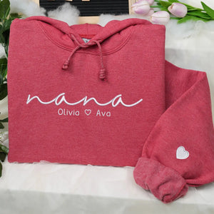 personalized grandma sweatshirt with embroidered grandkids names custom nana gigi gift