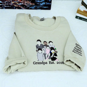 Personalized Memorial Hoodie to Remember Grandpa with Photo, Remembrance Gift for Grandchildren
