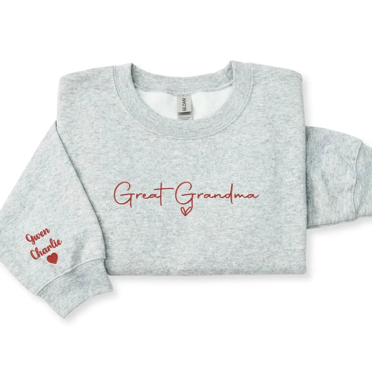 Custom embroidered great grandma sweatshirt with kids names personalized Mother's Day gift for grandma