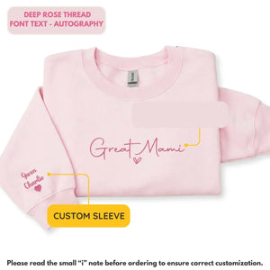 Personalized grandma sweatshirt with grandkids names on sleeve custom gift for grandma from grandkids
