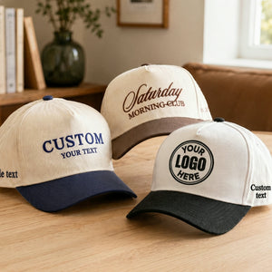 Custom Social Team Club Snapback Hats, Embroidered Text Logo Vintage Trucker Caps, Custom Group Merch