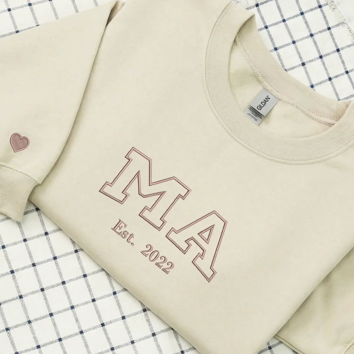custom embroidered ma sweatshirt with kids names personalized mother's day gift for mom