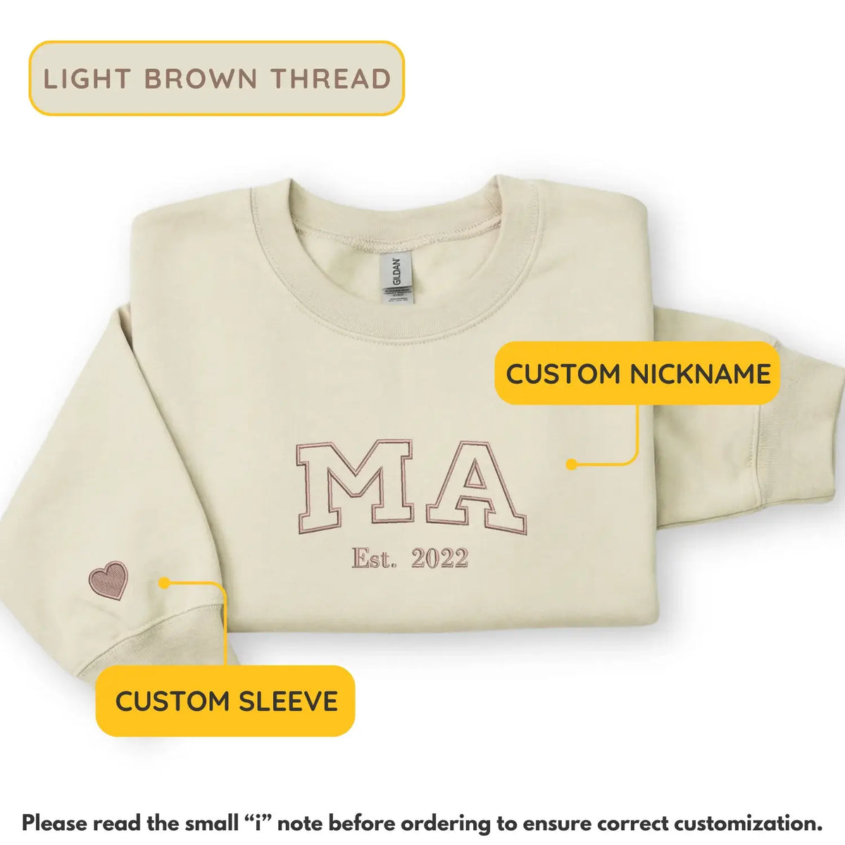 custom embroidered ma sweatshirt with kids names personalized mother's day gift for mom