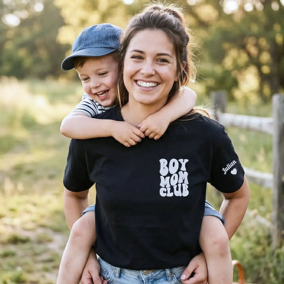 custom embroidered mama shirt with kids names on sleeve personalized gift for mom soft fabric minimal design