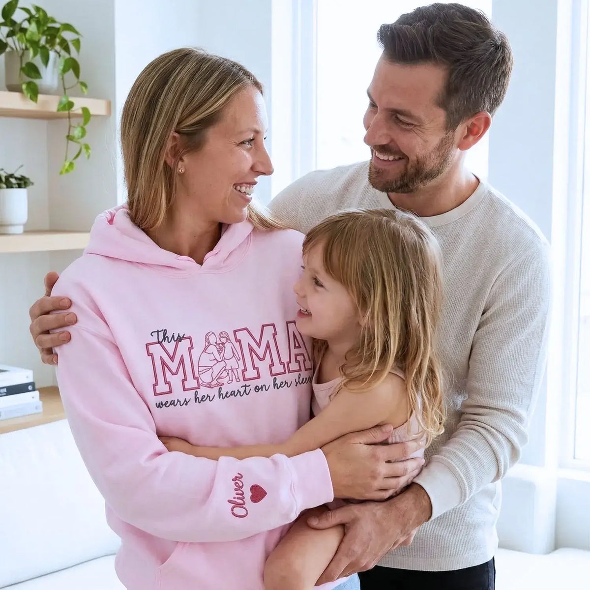 custom embroidered mama sweatshirt with kids portrait from photo personalized gift for mother