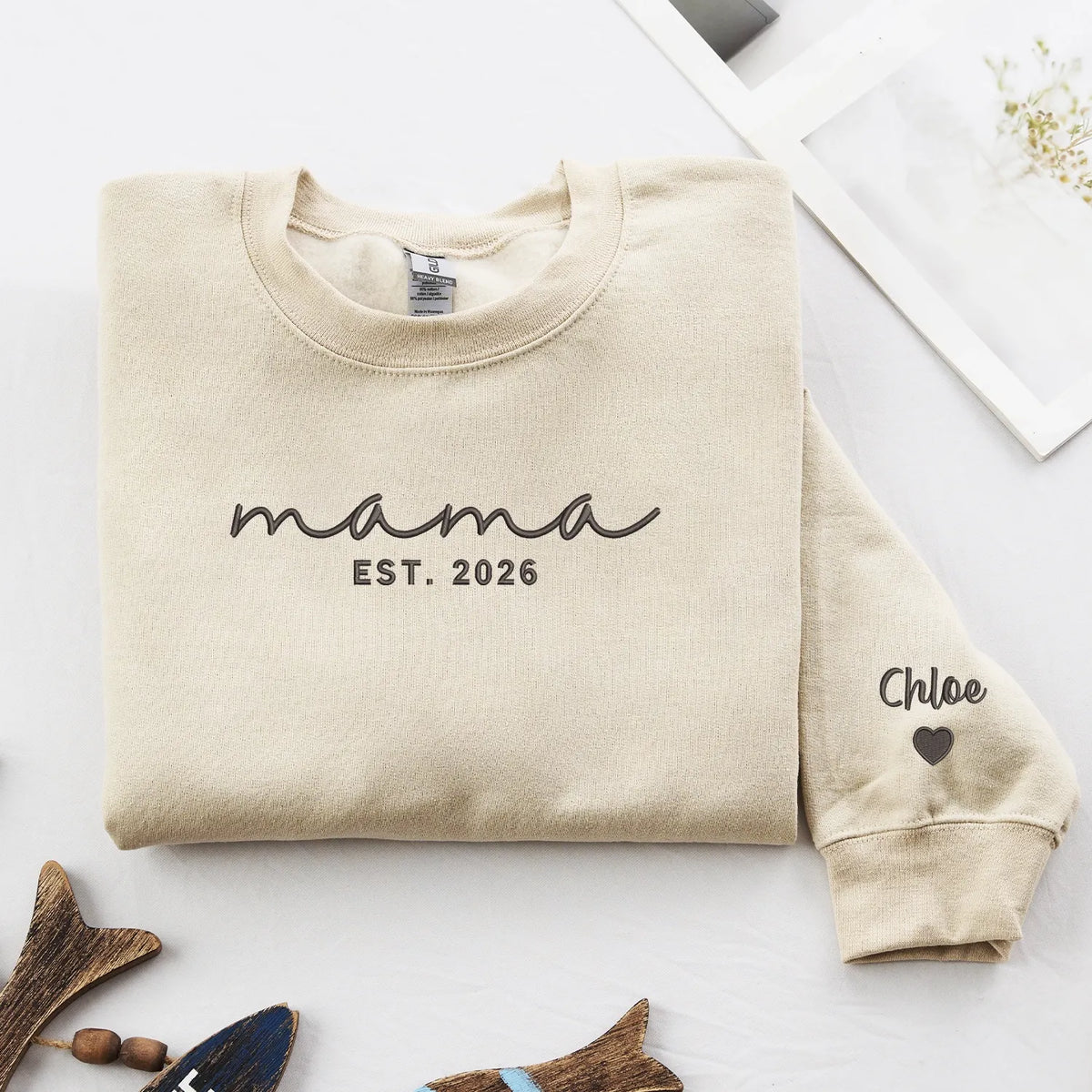 Mother's  Day Gift for Best Friend - Custom Mama Embroidered Sweatshirt