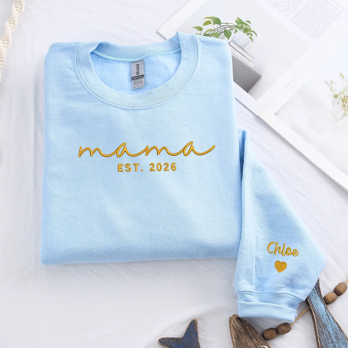 Mother's  Day Gift for Best Friend - Custom Mama Embroidered Sweatshirt