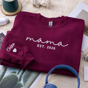 Mother’s Day Gift for Wife - Custom Embroidered Mama Sweatshirt She’ll Wear with Pride