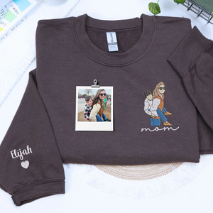 custom embroidered mom sweatshirt from photo personalized family portrait hoodie gift